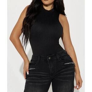 Reoria Black Sleeveless Body Suit Womens Sz M NEW!